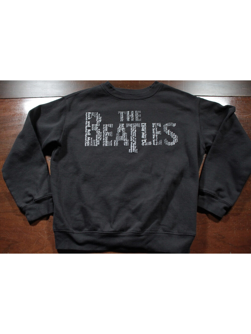 The Beatles Youth M Sweatshirt Song Titles Black